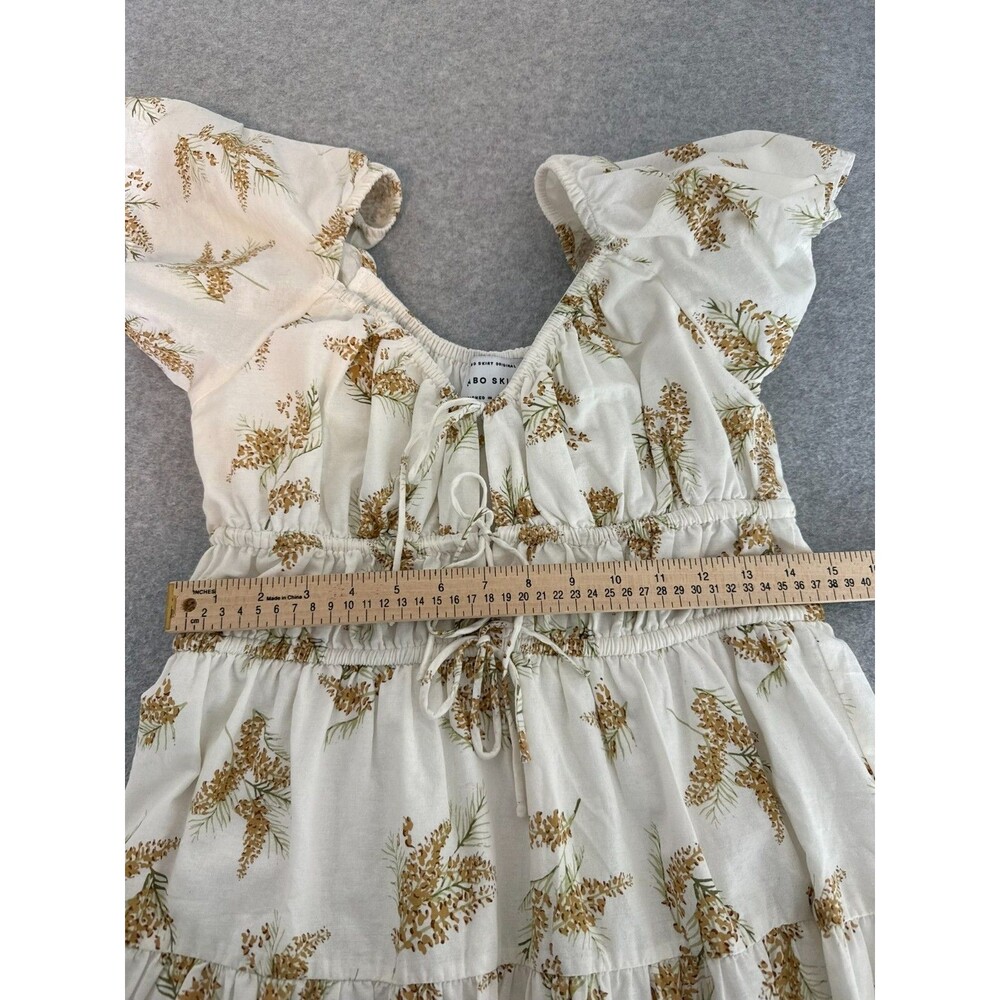 Sabo Skirt Floral Mini Dress Small Ruffled Tiered Babydoll Summer Lined Size S - Picture 8 of 11